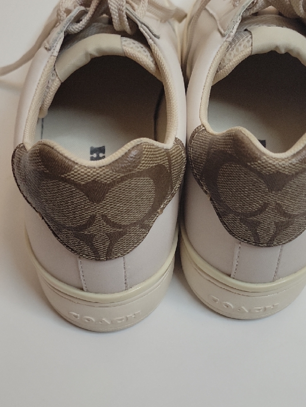 Coach Women's Chalk Sneakers with Brown Accent Heel - Picture 2 of 7